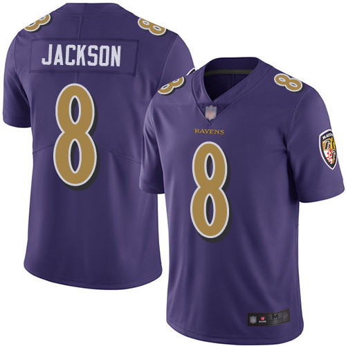 Baltimore Ravens Limited Purple Men Lamar Jackson Jersey NFL Football #8 Rush Vapor Untouchable